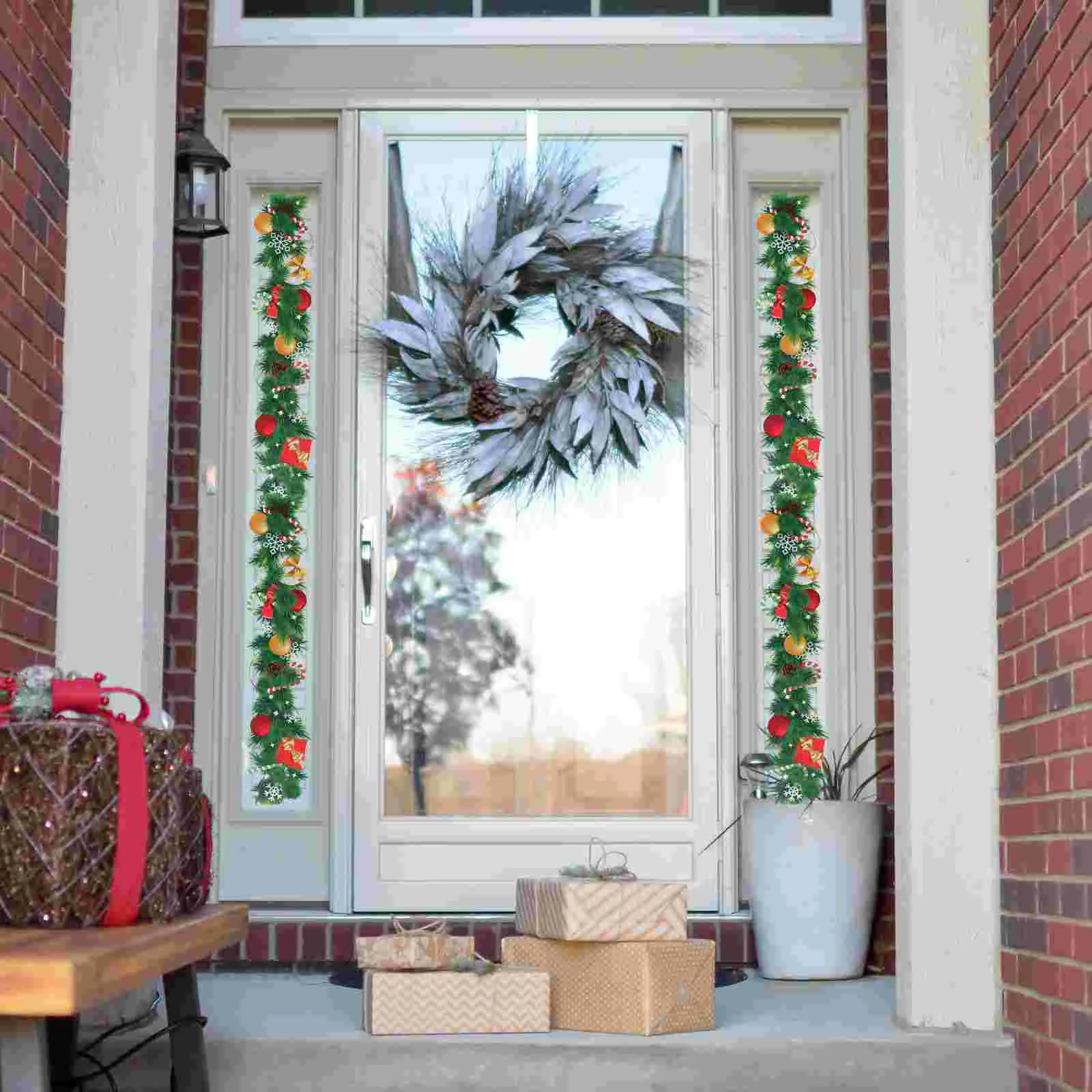 

2Pcs Christmas Cartoon Wall Sticker Backdrop Sticker Wall Sticker Window Sticker for Xmas Home