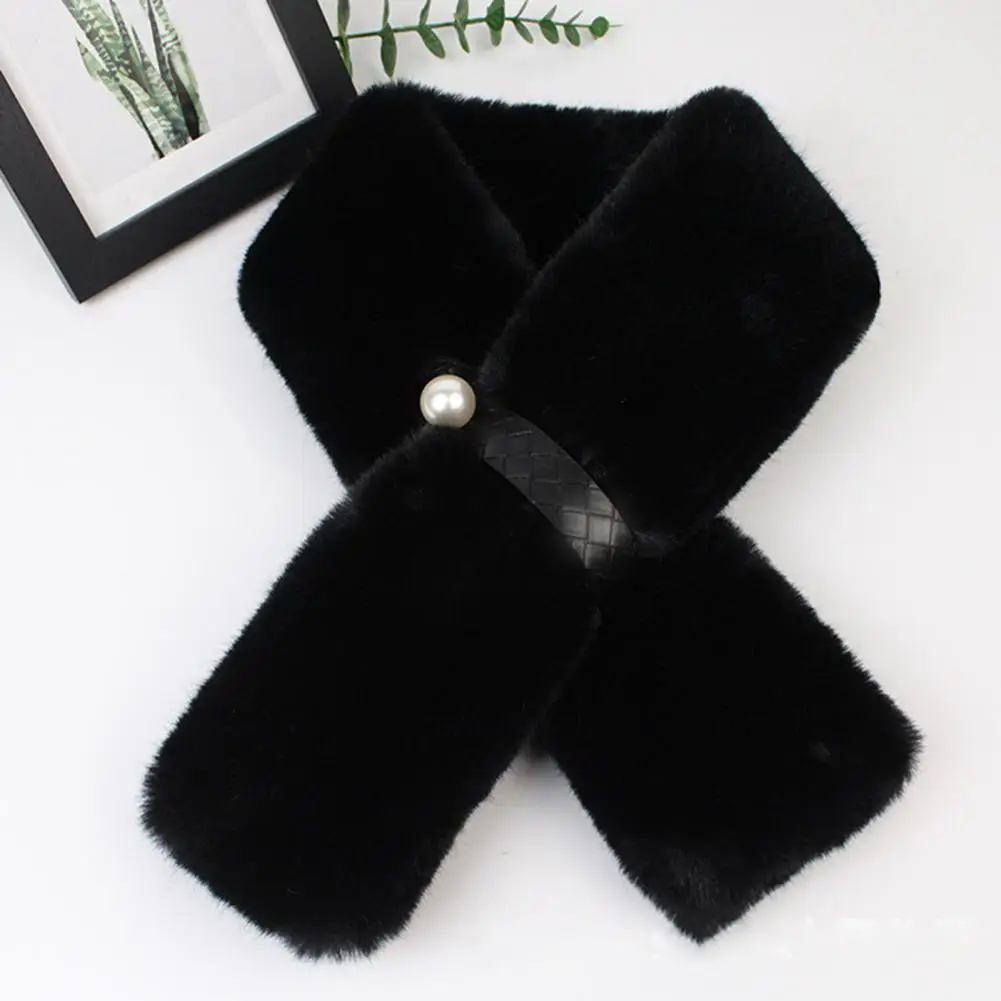

Decorative Gift Cold Protection Winter Thickened Double-sided Faux Mink Fur Scarf Wrap Thermal Scarf for Cold Weather