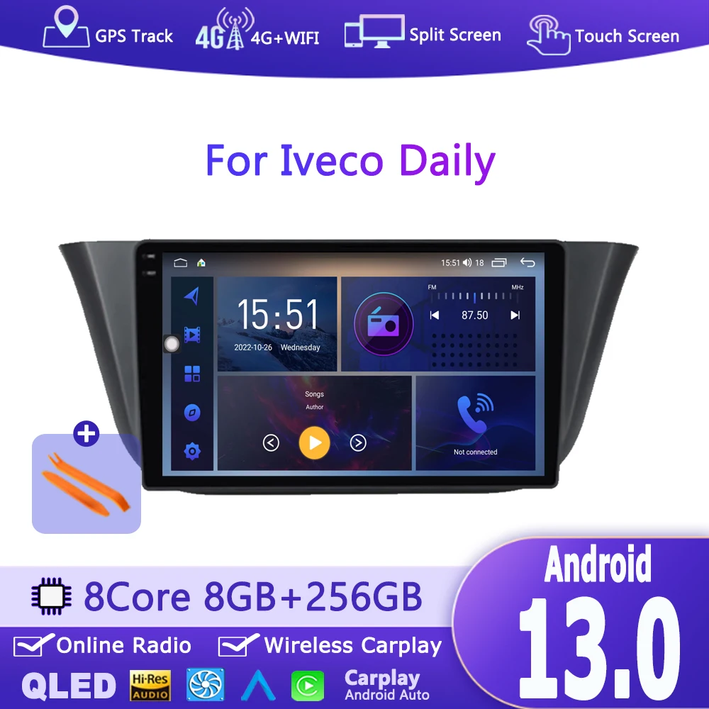 

Android 13 All In One For Iveco Daily 2013 - 2021 Car Radio Auto Video Multimedia Player GPS Touch Screen IPS NO 2 Din