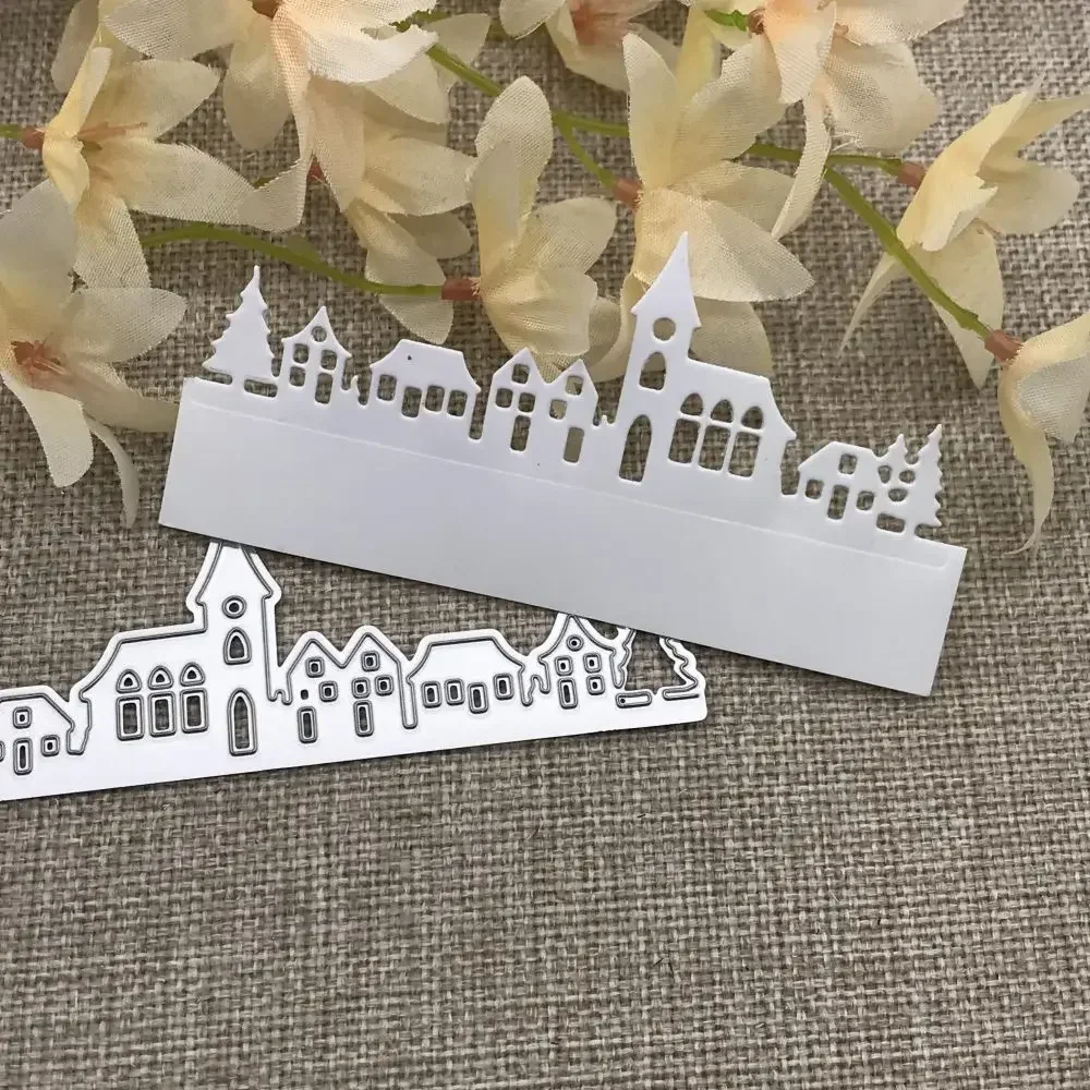 Дом полоска края металлические трафареты для DIY Скрапбукинг декоративное