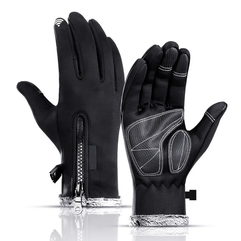 

Outdoor Outdoor Waterproof Bicycle Camping Hiking Zipper Gloves Touch Screen Gloves for Cycling Skiing Motorcycle Riding