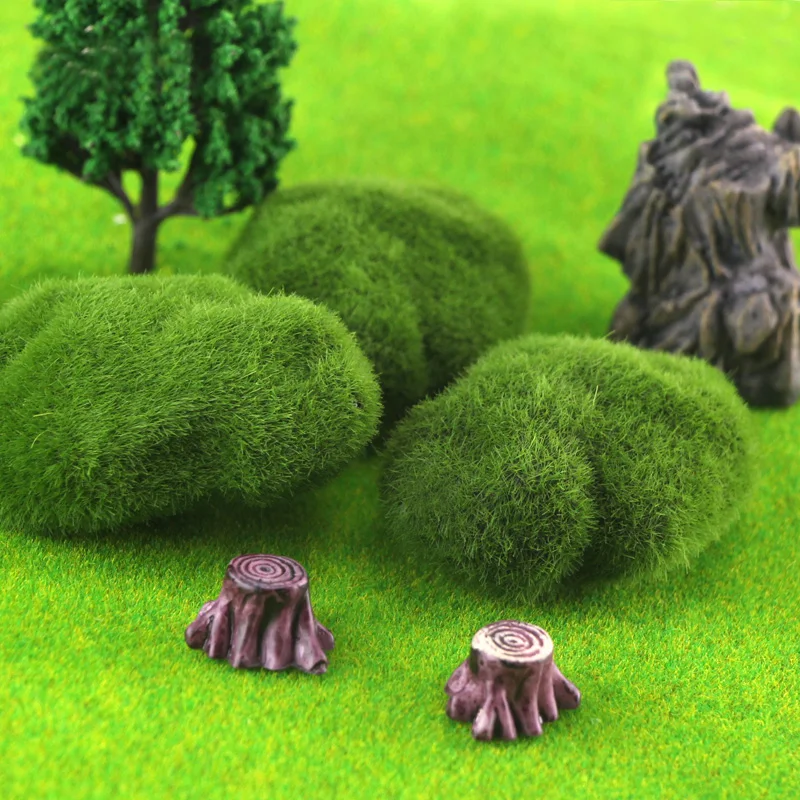 

Artificial Moss Rocks Decorative DIY Stone Miniature Green Moss Balls For Floral Arrangements Gardens Crafting Promotion Plant