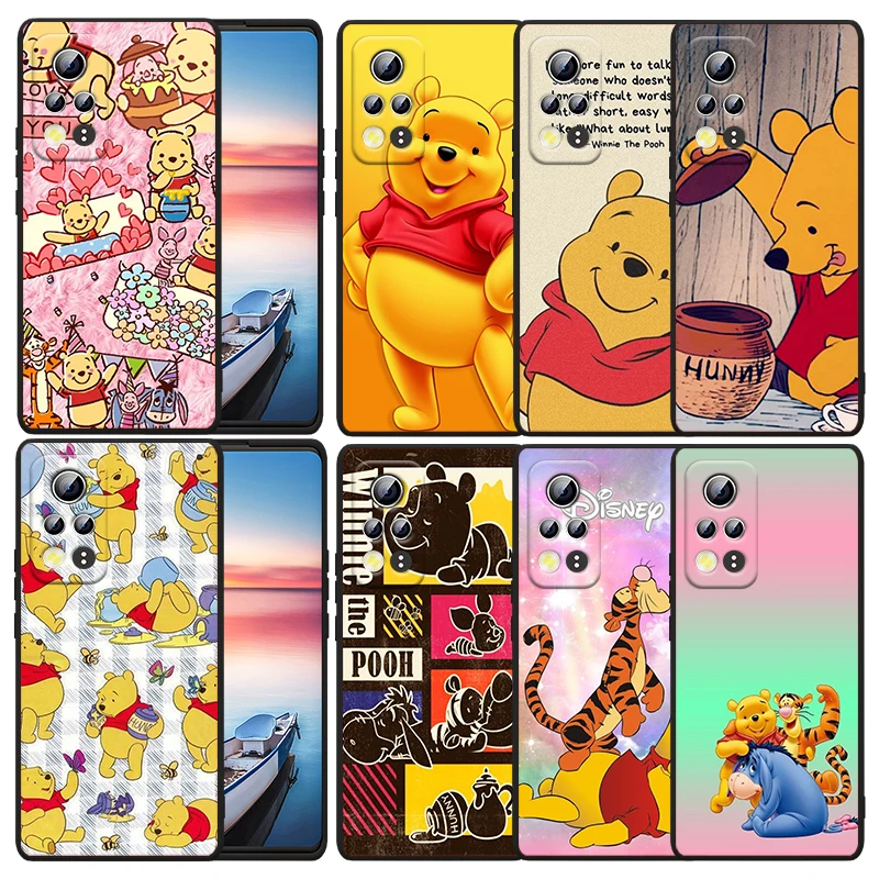 

Disney Cartoon Pooh Bear For Huawei Honor X30 X20 X8 X7 60 50 SE Pro 10X 10i 10 Lite 9A 9C RU 9X 8X 8A Black Phone Case
