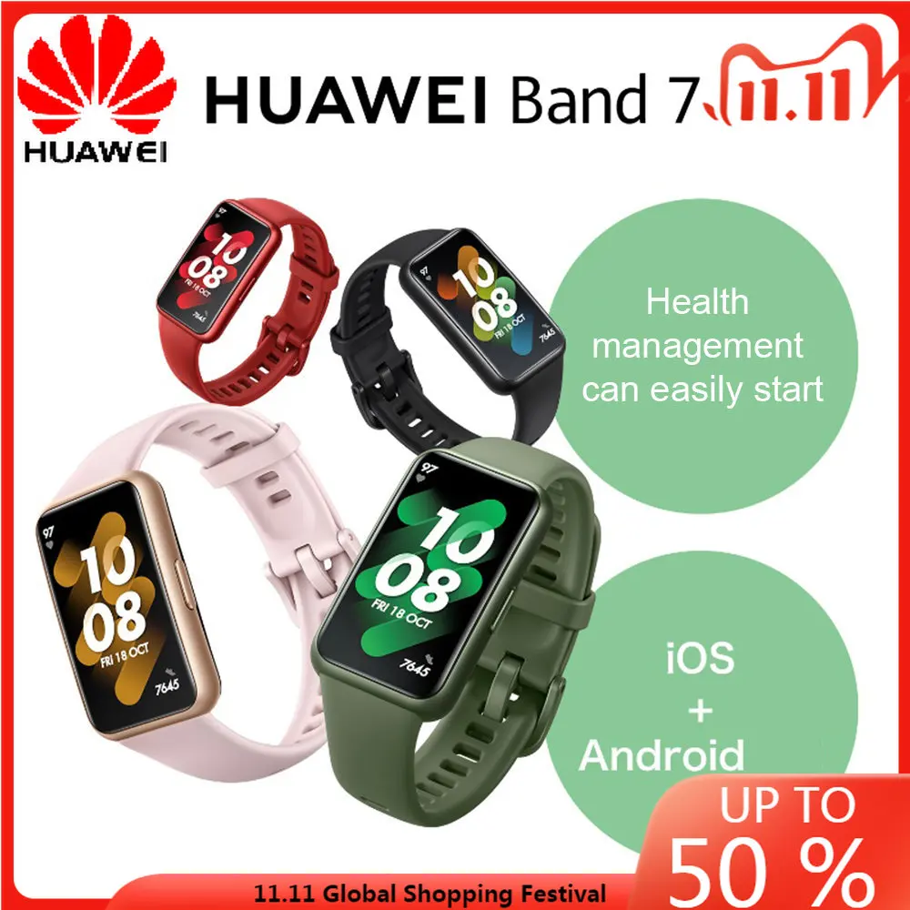 

New Arrive Huawei Band 7 Smartwatch,Automatic SpO2 Monitor Smart Watch,1.47" AMOLED,Heart Rate Monitor,2-week Battery Life