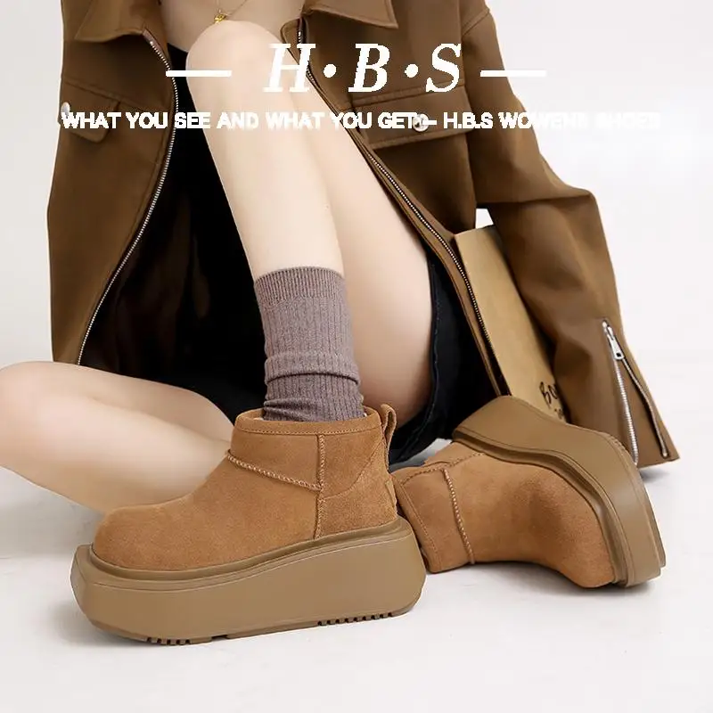 Обувь Зимние ботинки Женские австралийские с круглым носком-Женские ботильоны в