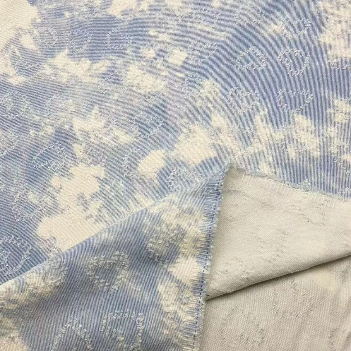 Голубое небо белые облака ткань Tie Dye индийский хлопок премиум-качества ручная