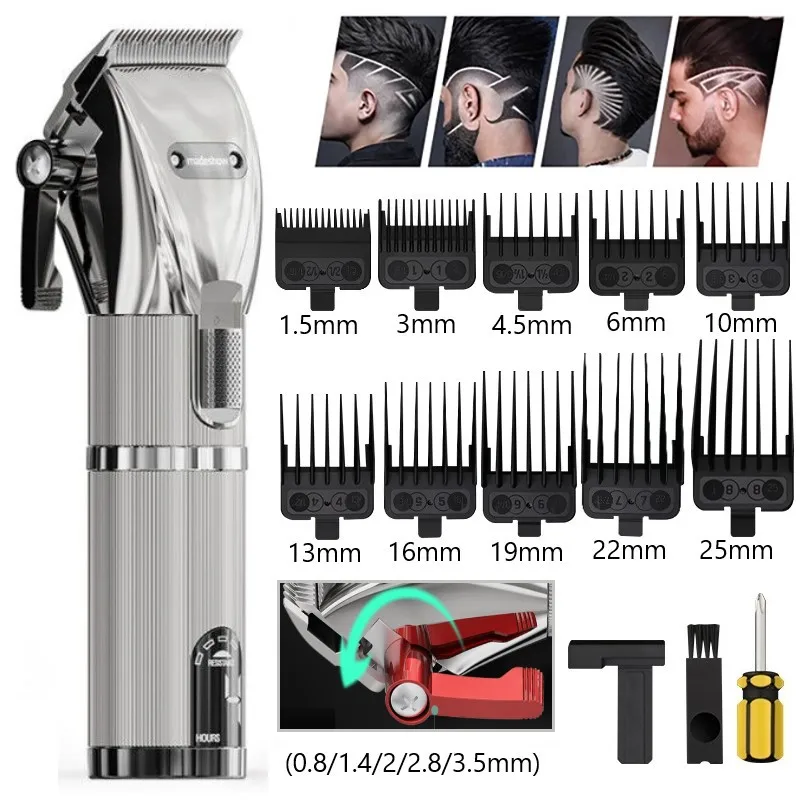 Enlarge Professional Hair Clipper Cordless Powerful Haircut Trimmer Top Quality Barber Hair Cutting Grooming Machine Madeshow M5F