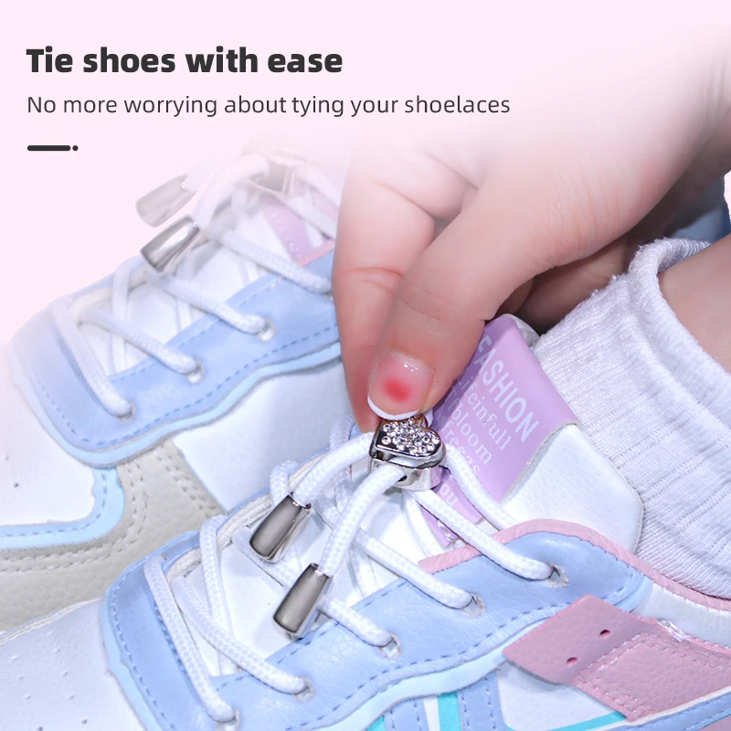 

1Pair No Tie Shoelace Elastic Round Lock Shoe Laces Adults Sneakers Shoelaces Without Ties Kids Laces for Shoes Shoestrings