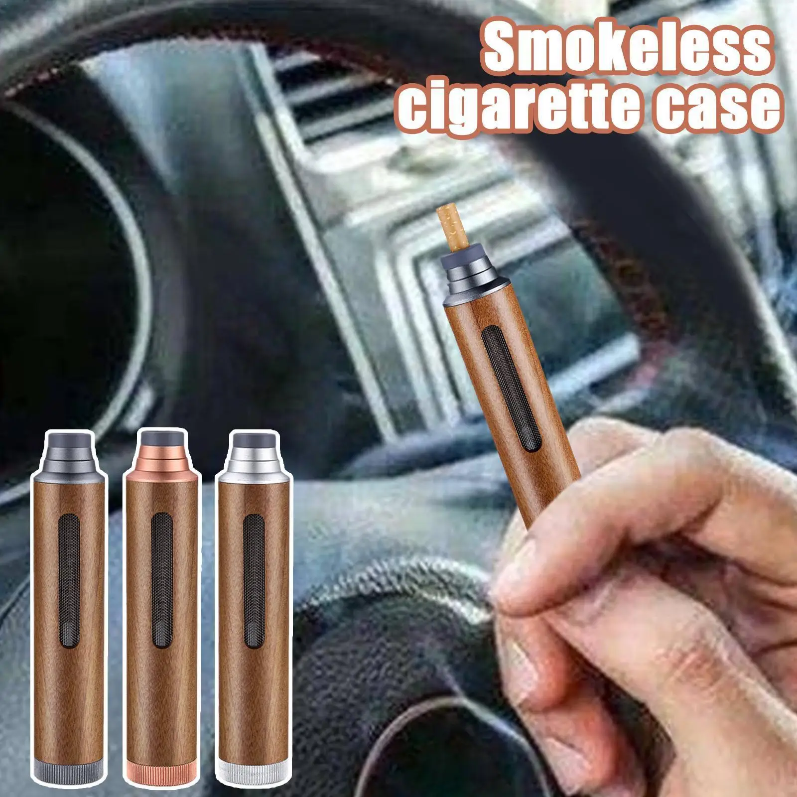 

Portable Ashtray Mini Car Ashtray Cigarette Holder Soot-flying Cover Cigarette Cover Wood Smoking Anti Anti-ash Gift Cigare Y2Q2