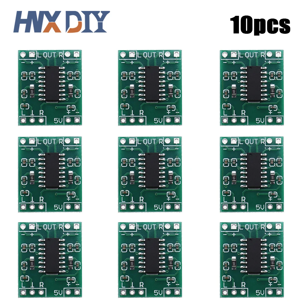 

10 шт. Mini PAM8403 2*3 Вт плата цифрового усилителя класса D, модуль аудио динамика, звук от 2,5 в до 5 В, модуль усилителя, регулятор громкости