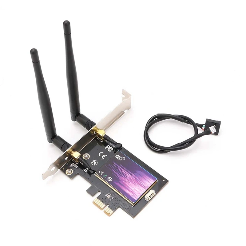 

PCI-E To Wifi6 Wireless Network Card Bluetooth 5.2 Tri Band 2.4Ghz/5.8Ghz/6E Wifi6 Wireless Adapter For PC