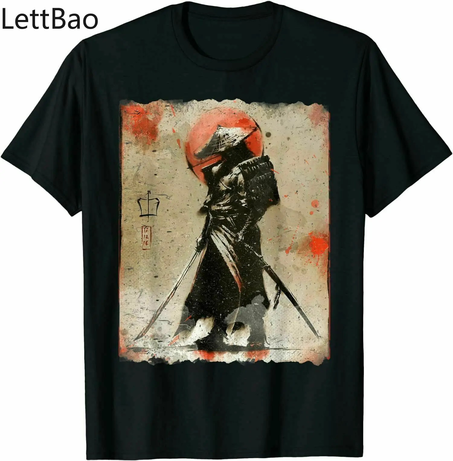 

Samurai Japanese Retro Art Print Bushido Tee T-Shirt Trend for Men Harajuku Fashion Plus Size Men's Cool Graphic T-Shirt Top