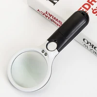 handheld 3x 45x illuminated magnifier microscope magnifying glass aid reading for seniors loupe jewelry repair tool with 3 led
