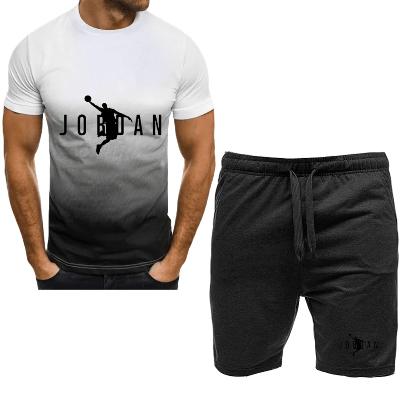 Men's T-shirts, jogging suits, hip-hop sportswear, casual cool breathable sweat-absorbent, branded shorts for hot summer