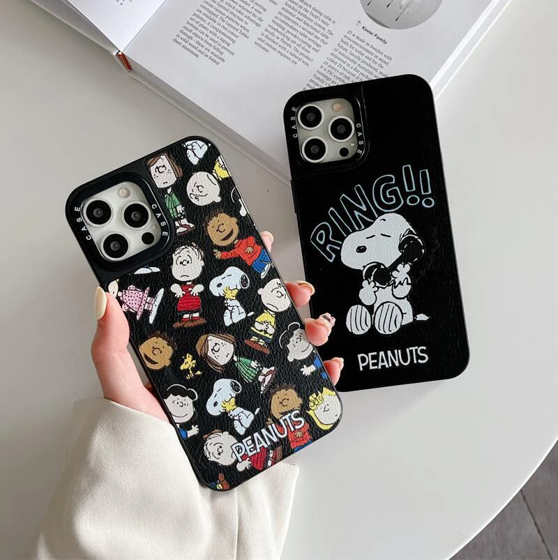 

Cartoon Snoopy Fashion Cortex Couple Phone Cases For iPhone 13 12 11 Pro Max XR XS MAX 8 X 7 SE Anti-drop Soft Silicone Cover