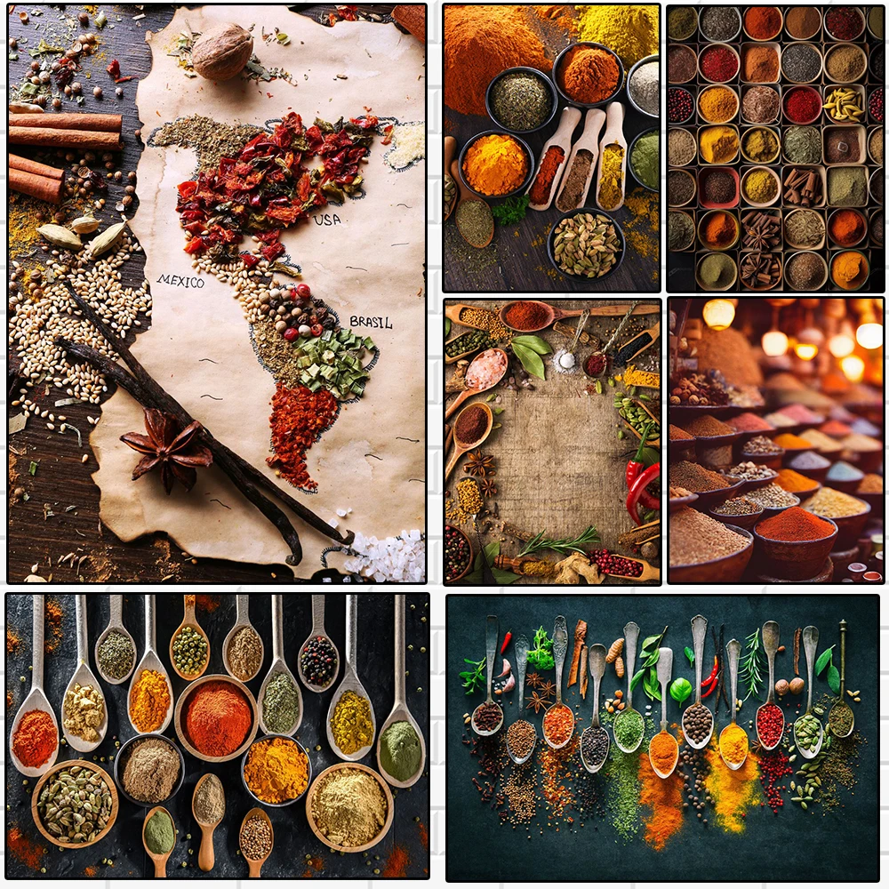 

Modern Kitchen Spice Canvas Paintings Classic Food Poster Prints Fashion Nordic Wall Pop Art Pictures Restaurant Room Home Decor