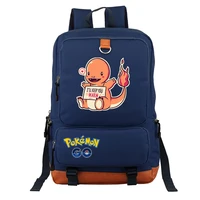 2021 new pokemon boys backpack fashion school canvas pikachu teenagers schoolbag anime rucksack kids girls school bag