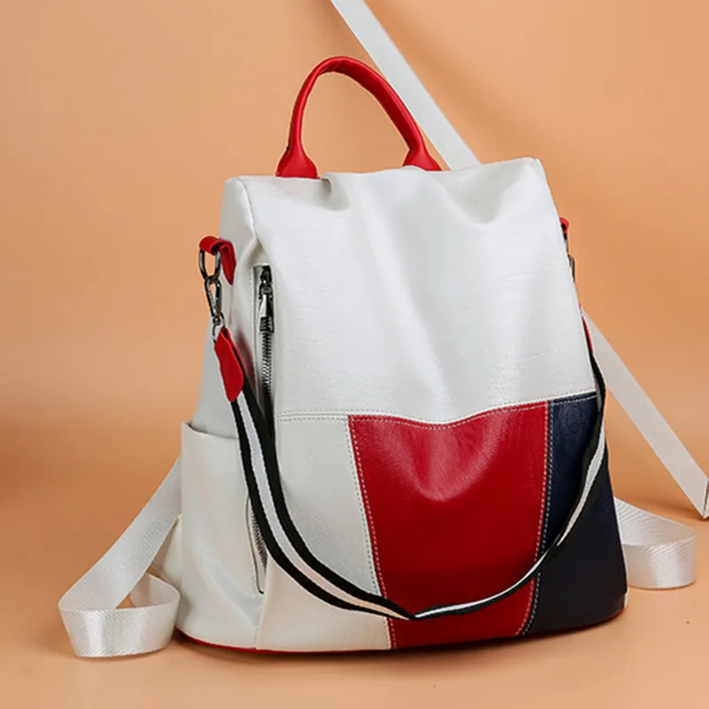 

Рюкзак женский из экокожи с защитой от кражи, ранец для путешествий, вместительная школьная сумка для девочек-подростков, 2022