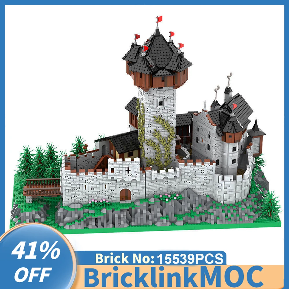 НОВЫЙ 15539 шт. MOC европейский средневековый вид на улицу модель замка Локштейна