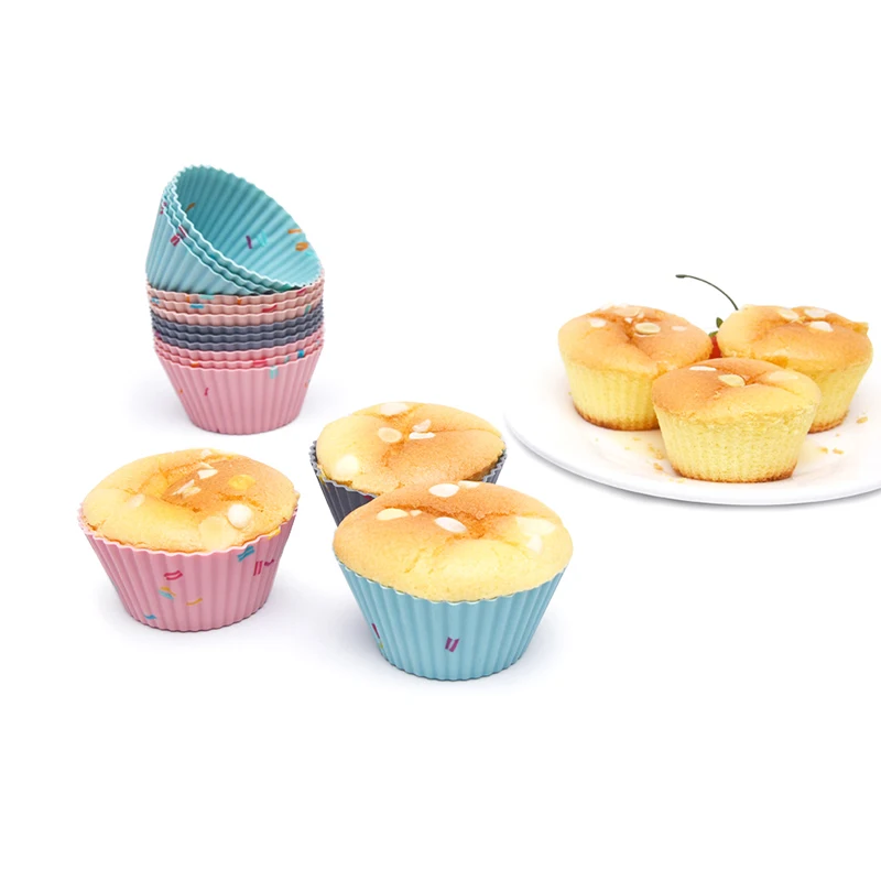 

1/6/12Pcs Reusable Cupcake Muffin Cake Silicone Baking Molds DIY Dessert Tools