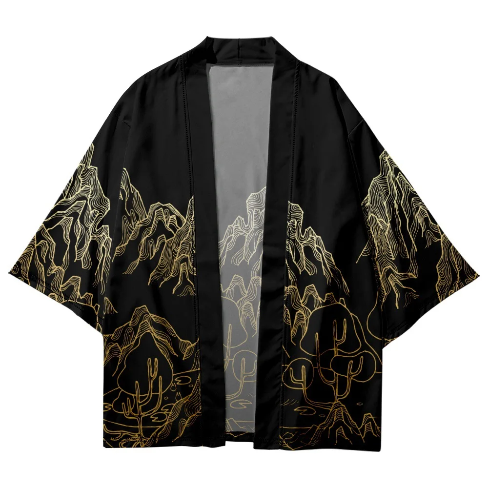 

Traditional Print Haori Fashion Women Men Streetwear Beach Yukata Japanese Casual Kimono Cardigan Traditional Asian Clothing