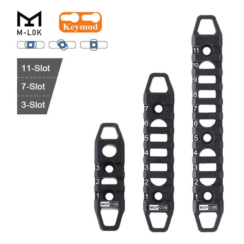 

3/7/11 Slots Picatinny Accessory Rail Sections For Tactical Hunting Keymod/Mlok Rail Base Segment