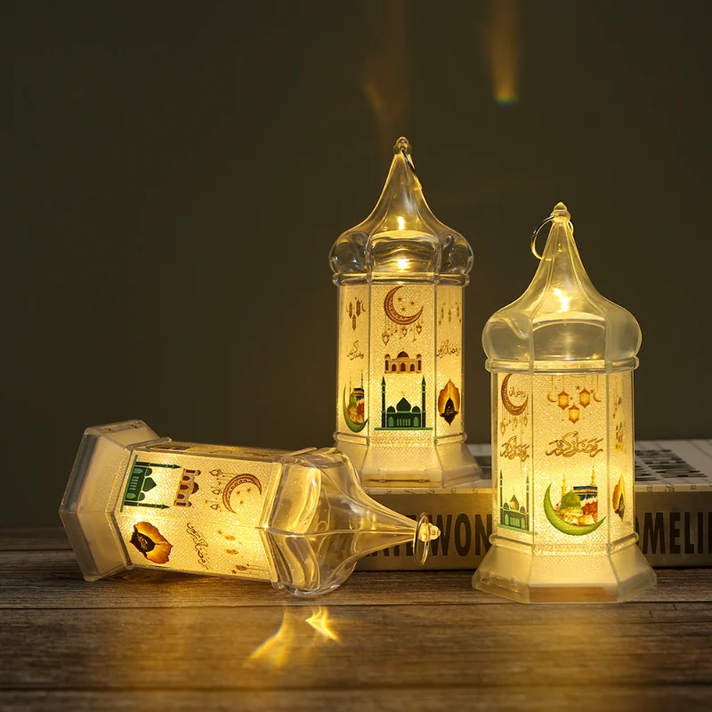 

2023 Eid Mubarak LED Wind Light Ornament Islam Muslim Party Decor Supplies Ramadan Kareem Lantern Ramadan Decoration for Home
