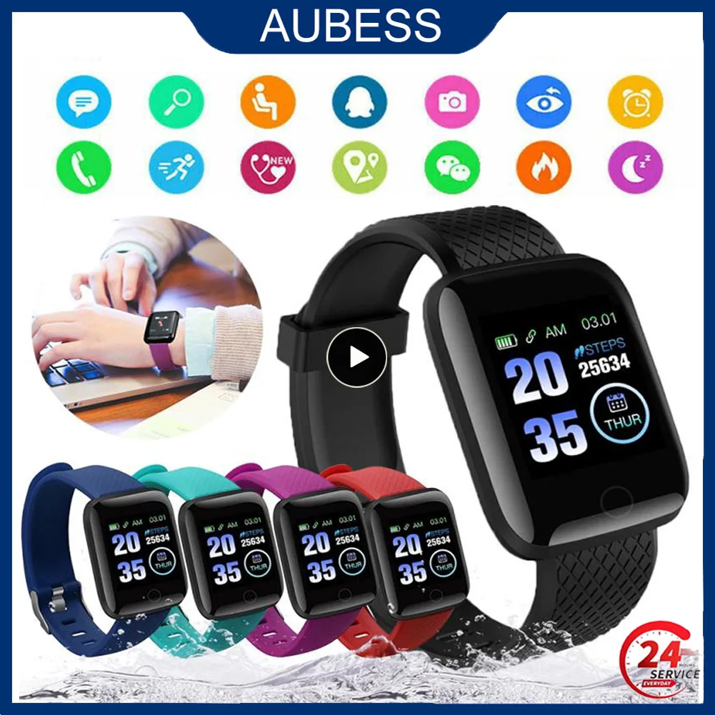 

116 Plus Smart Watch Men Women Fitness Tracker Smartband Heart Rate Blood Pressure Monitor Smart Bracelet Wristband Smartwatch