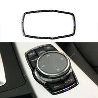 car carbon fiber frame for bmw media button sticker knob cover for f10 f20 f30 f34 f07 f25 f26 f15 f16 auto interior stickers