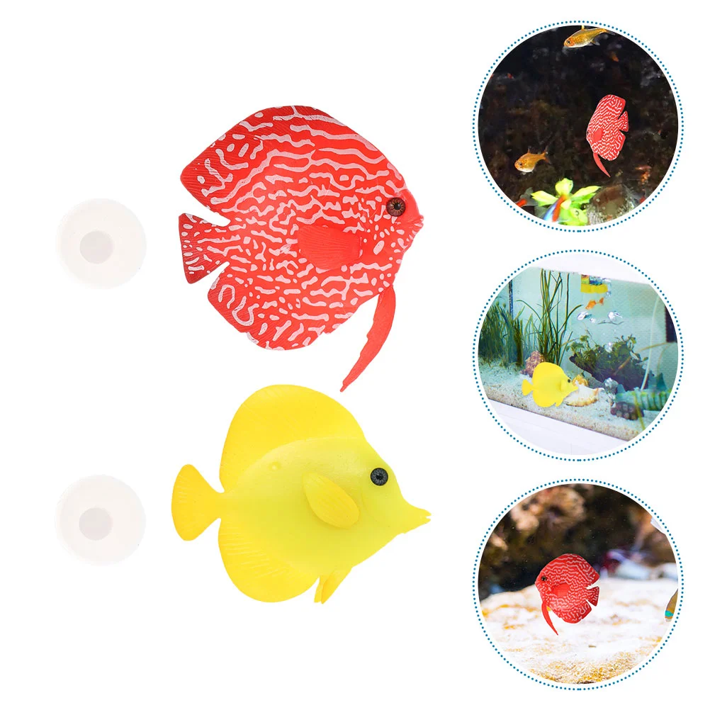 

2 Pcs Fake Fish Aquarium Glowing Ornament Goldfish Floating Led Tank Decor Artificiales Para Moving Fishes