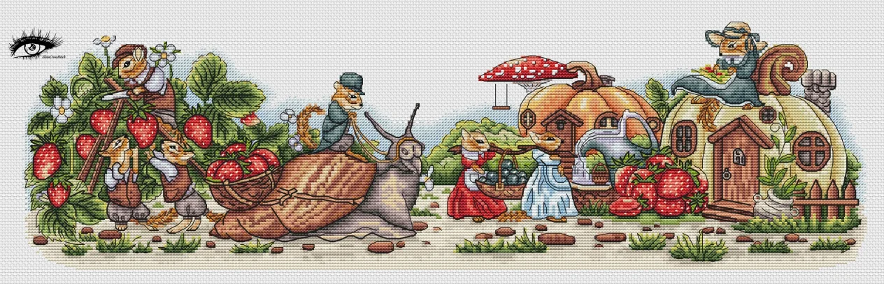 Игла для вышивки крестом сделай сам клубничный сад белки 64-26 набор 28 карат 14 32