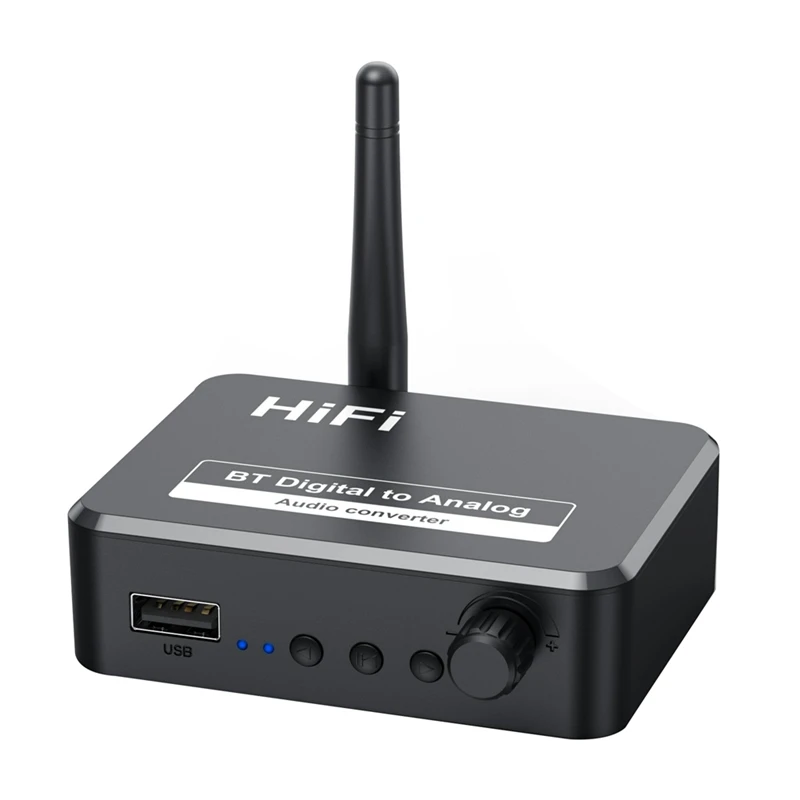 

HD Bluetooth 5.2 Audio Receiver Hifi Stereo Music CD-Quality Sound 3.5Mm AUX Coaxial Optical Fiber Wirelss Adapter