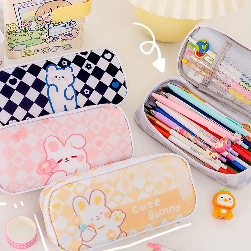 

Large Capacity Pencil Cases kawaii Bear Bunny Pencil Bags Big Stationery Storage Box Cute Pencase Aesthetic for Girl Boy estuche