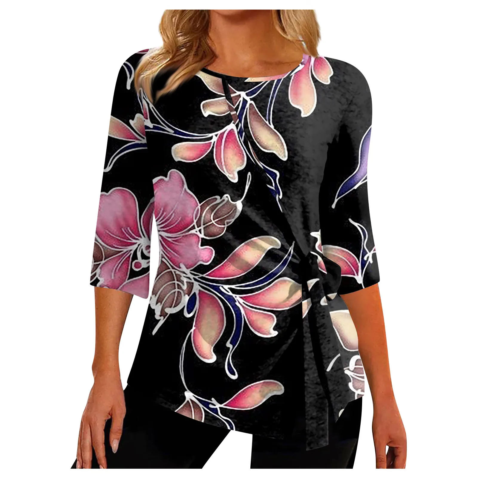 

Женская блузка-рубашка с цветочным принтом, 2023