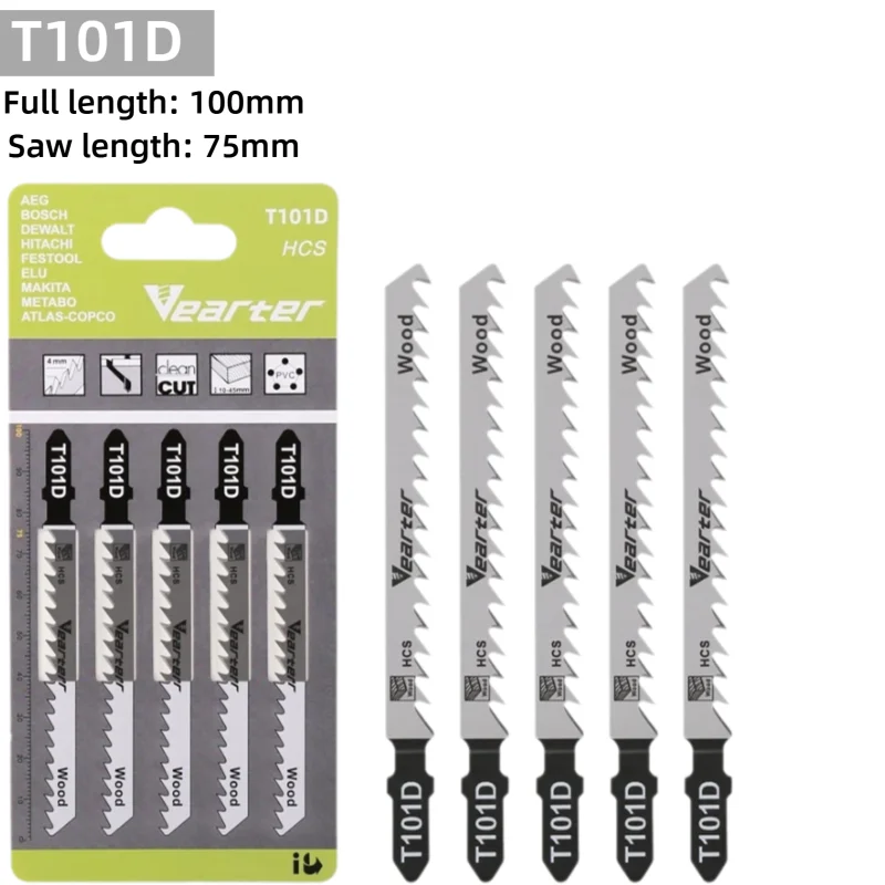 

5 шт. HCS лобзиковые полотна T144D T101D T118A с Т-образным хвостовиком, различные пилы для дерева, пластика, инструменты для быстрой резки