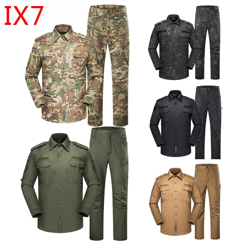 

IX7 Military Uniform Men Set Camouflage Suit Husband Outdoor Hunting Clothing Paintball Cp Company Work Suit Set Man