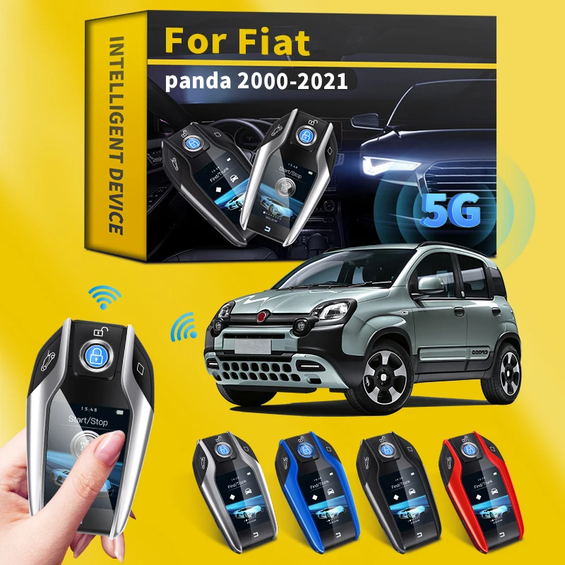 

Для Fiat panda 2000-2021, модифицированный смарт-пульт дистанционного управления, ЖК-дисплей, экран для смарт-ключа без ключа, автомобильные аксессу...