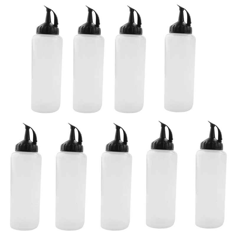 Chef's Squeeze Bottle, Pack Of 9, Condiment Squeeze Bottles,