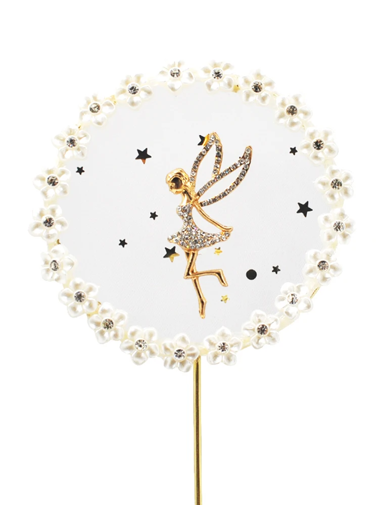 Красивый персонализированный Топпер для торта золотые блестящие круглые флаги с