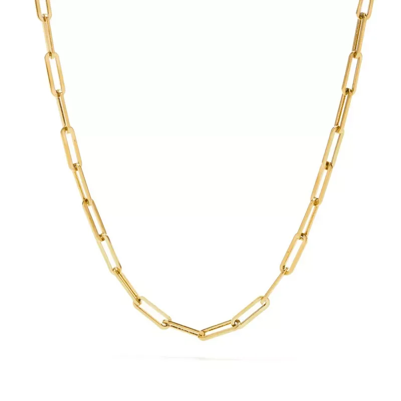 

New in Hot Fashion Paperclip Link Chain Women Necklace Stainless Steel Gold Color Chain Necklace For Women Men Jewelry Gift y2k