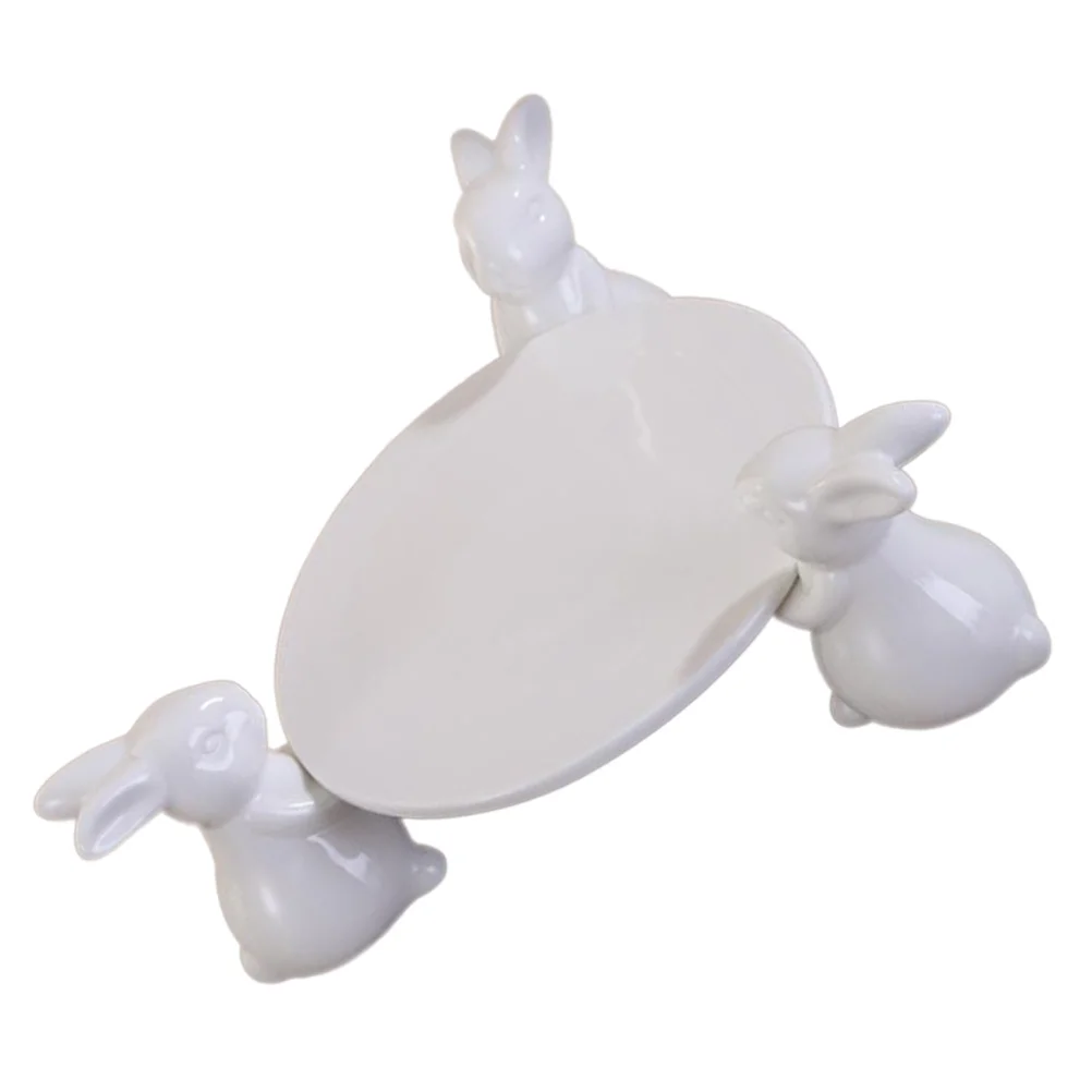 

Three Rabbit Plates Cupcake Ornaments Dessert Dishes Plates Candy Plate Serving Platters Ceramics Ceramic Serving Dish