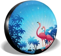 delerain tropical flamingo spare tire covers for jeep rv trailer suv truck and many vehicle wheel covers sun protector waterpro