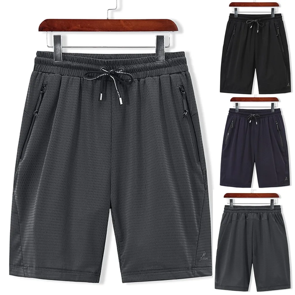 

Men's Summer Casual Thin Fast-drying Beach Trousers Casual Sports Short Pants Stocking Sock 9 10
