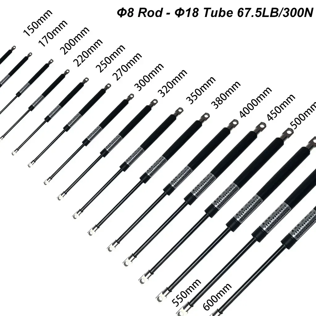 

1 шт., 300 Н/67,5 фунтов, 8X18, газовые стойки со стальными проушинами, амортизаторы, газовые пружины, подъемные опоры, мягкие петли для кухонного шкафа