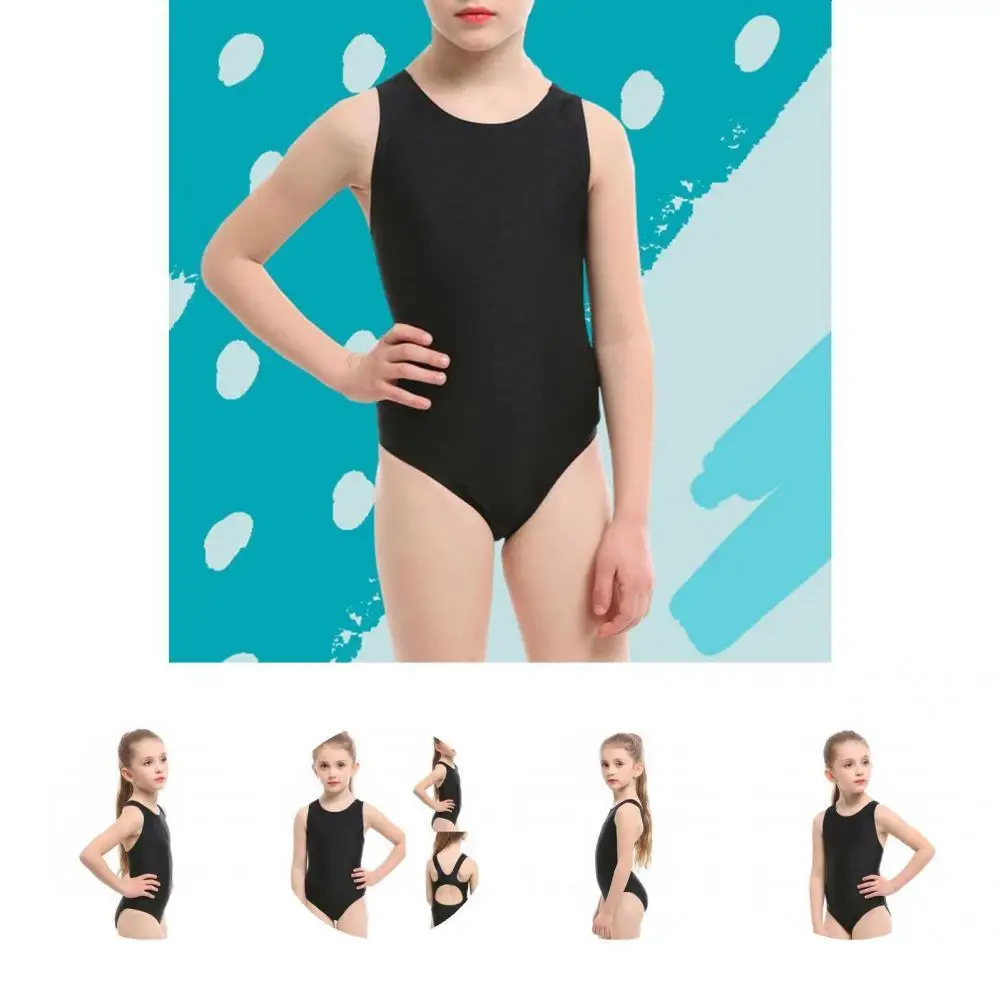 

Good Children Swimsuit No Odor Lint Free Children Solid One-Piece Swimsuit Swimming Bodysuit Children Swimwear