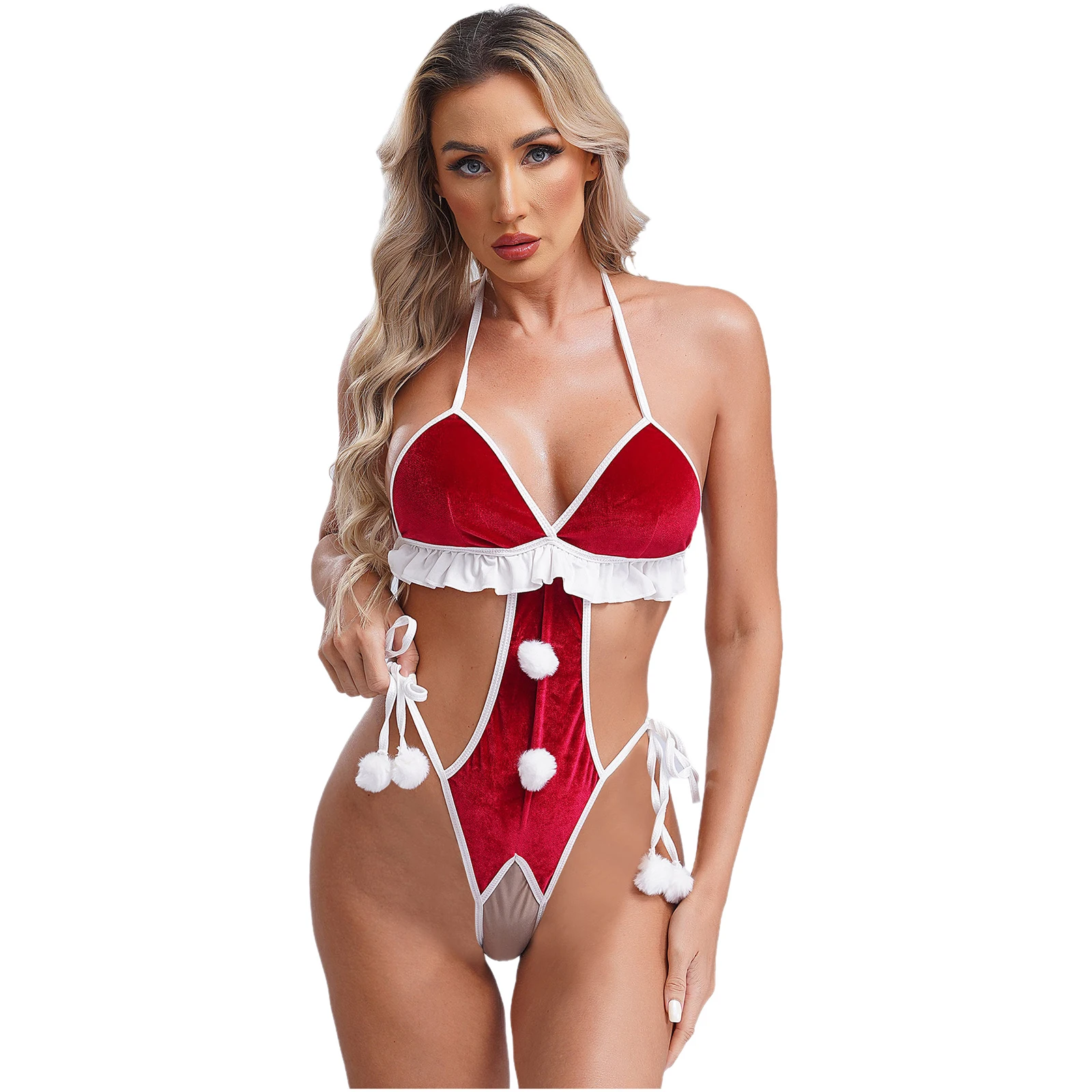 Сексуальное женское рождественское нижнее белье для ролевых игр комплекты