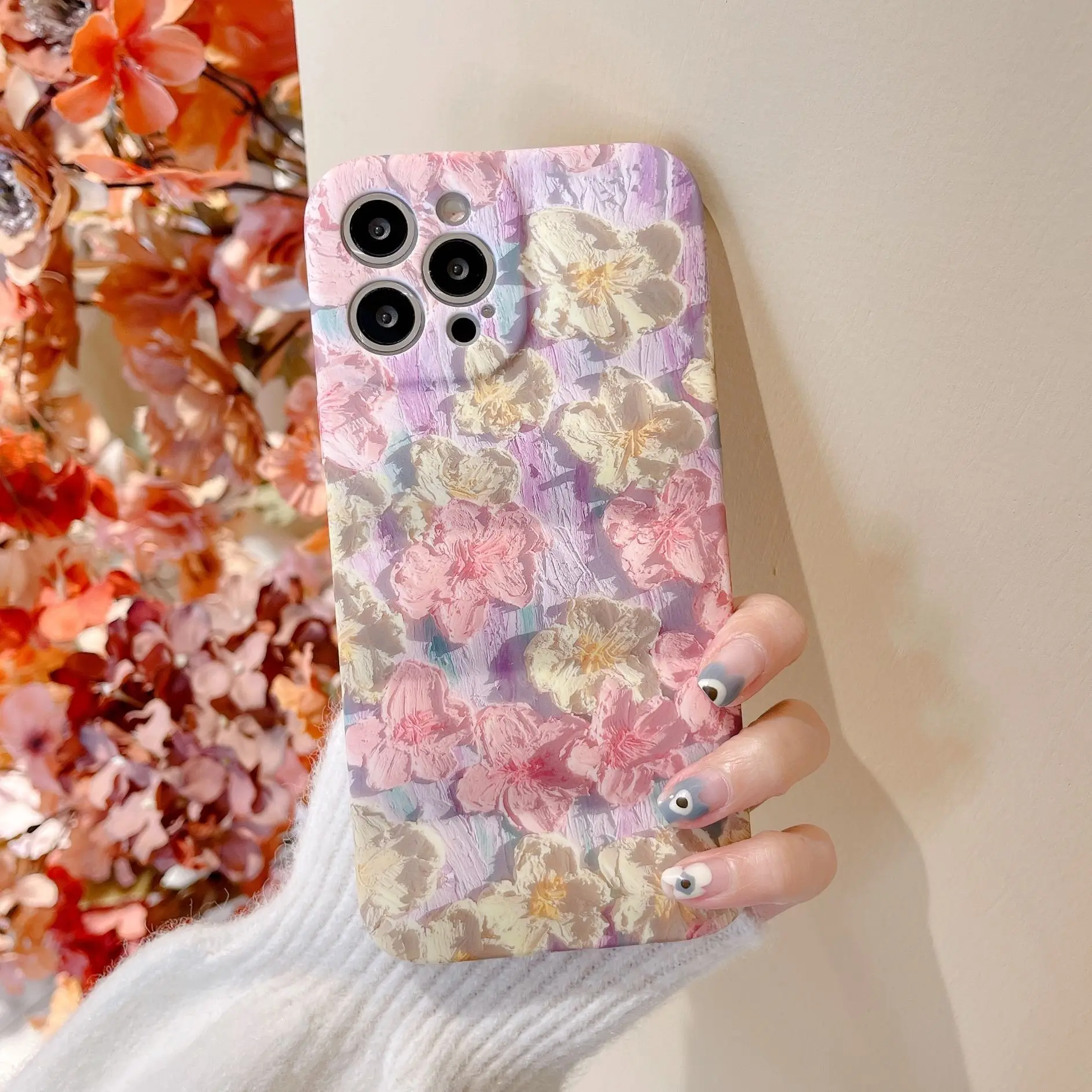 

2022 Soft Phone Case Painting Flower Phone Case for IPhone 12 13 Mini Pro Max 11 Pro Max X XR XS Max 7 8 6s Plus SE 2020