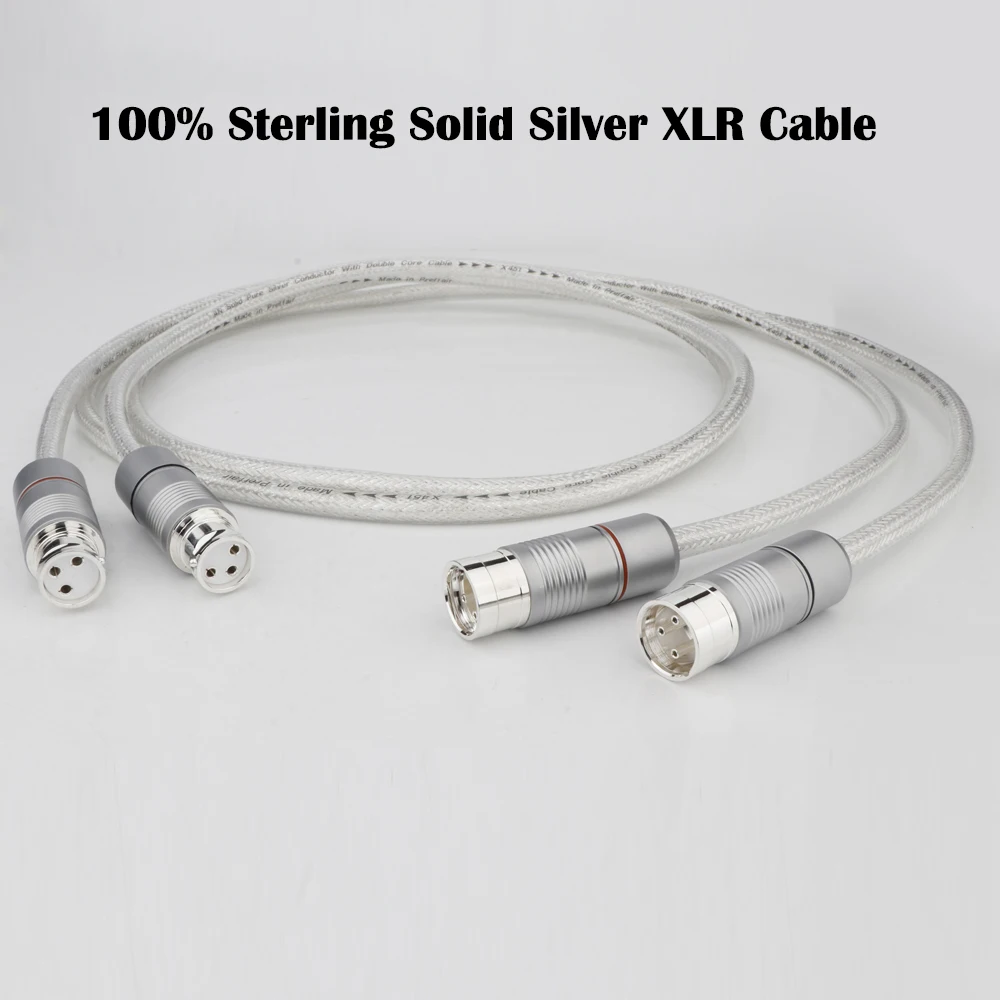 

Preffair X451 99.998% Pure Silver XLR Balanced Cable HiFi Audio Interconnect Solid PSS Pure Silver Core Wire Silver-Plated Plug