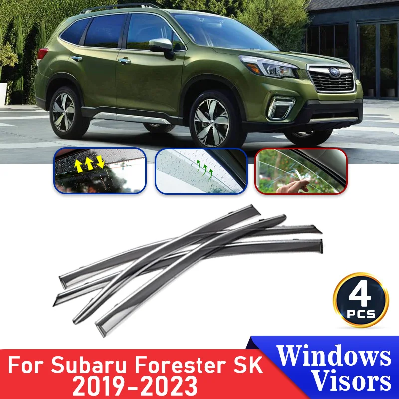 

Дефлекторы для боковых окон автомобиля для Subaru Forester SK 2019 2020 2021 2022, аксессуары, козырек от солнца и дождя на лобовое стекло