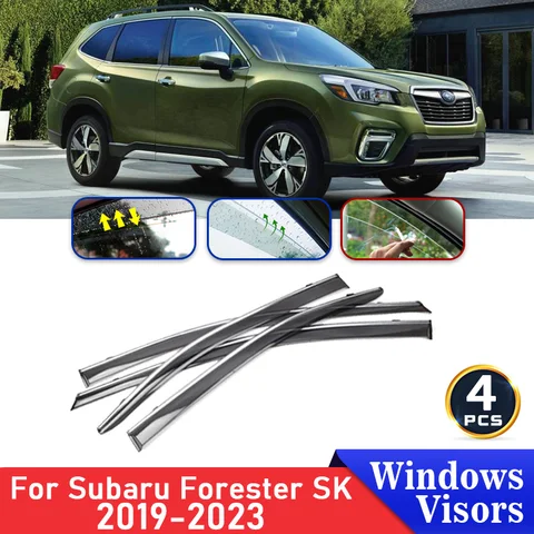Дефлекторы для боковых окон автомобиля для Subaru Forester SK 2019 2020 2021 2022, аксессуары, козырек от солнца и дождя на лобовое стекло